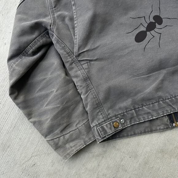 Vintage Y2K Carhartt J97 GVL SMALL gray Detroit work wear jacket - Picture 8 of 9